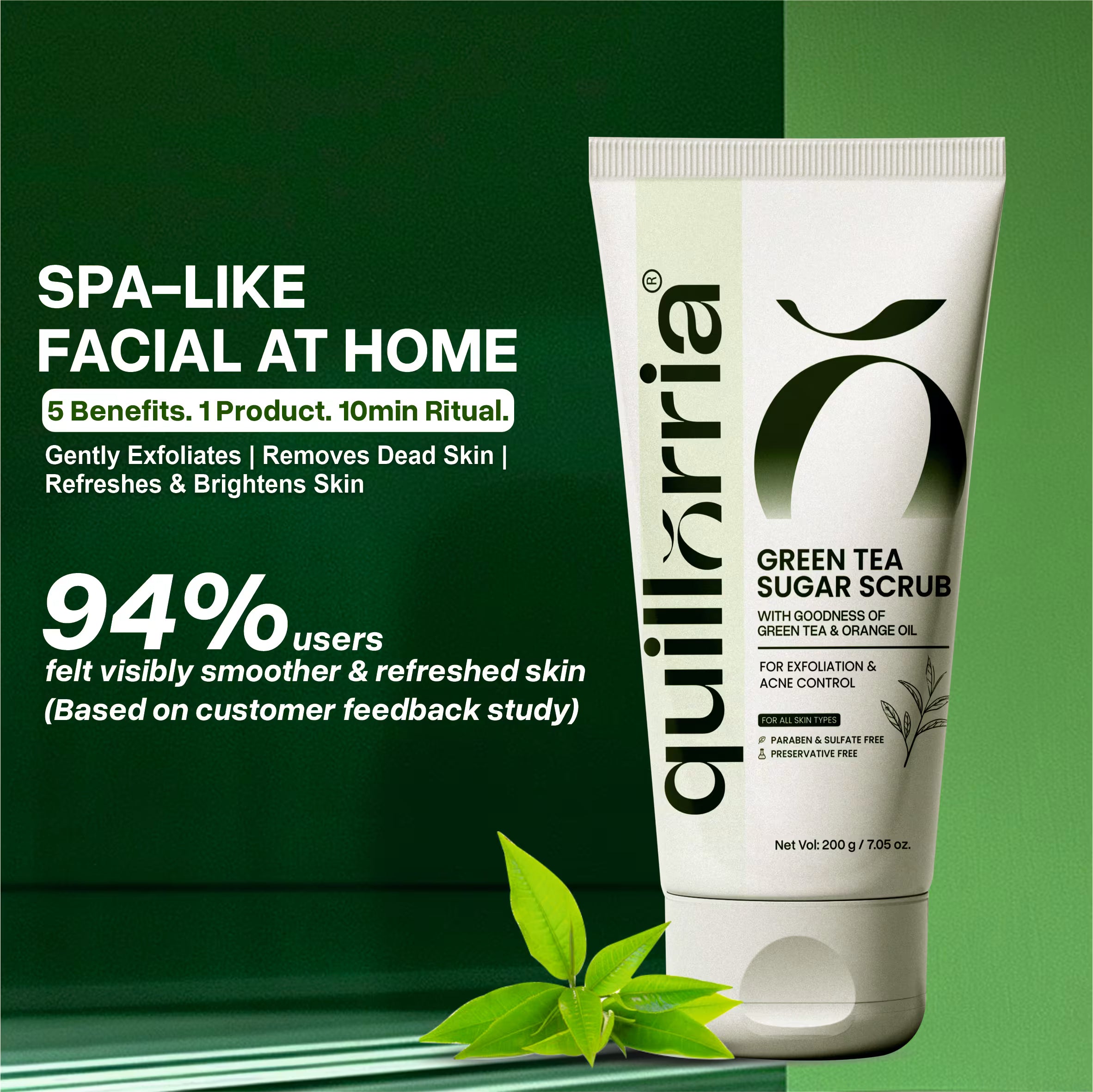 Green tea sugar scrub