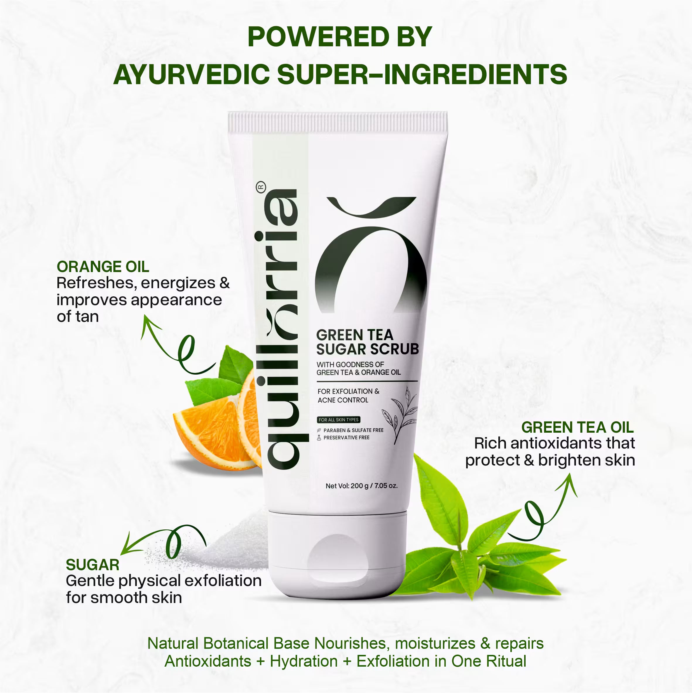 Green tea sugar scrub