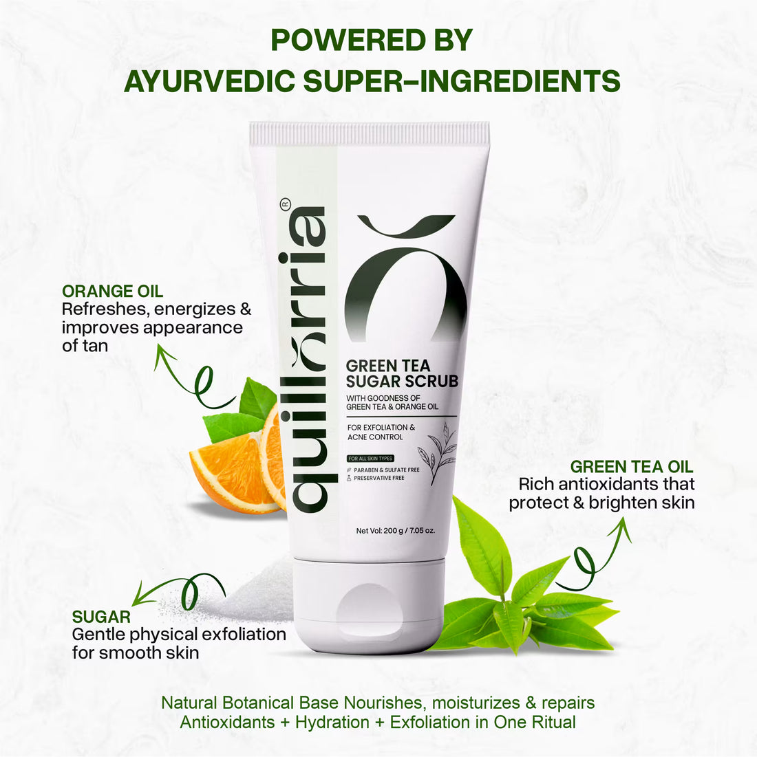 Green tea sugar scrub