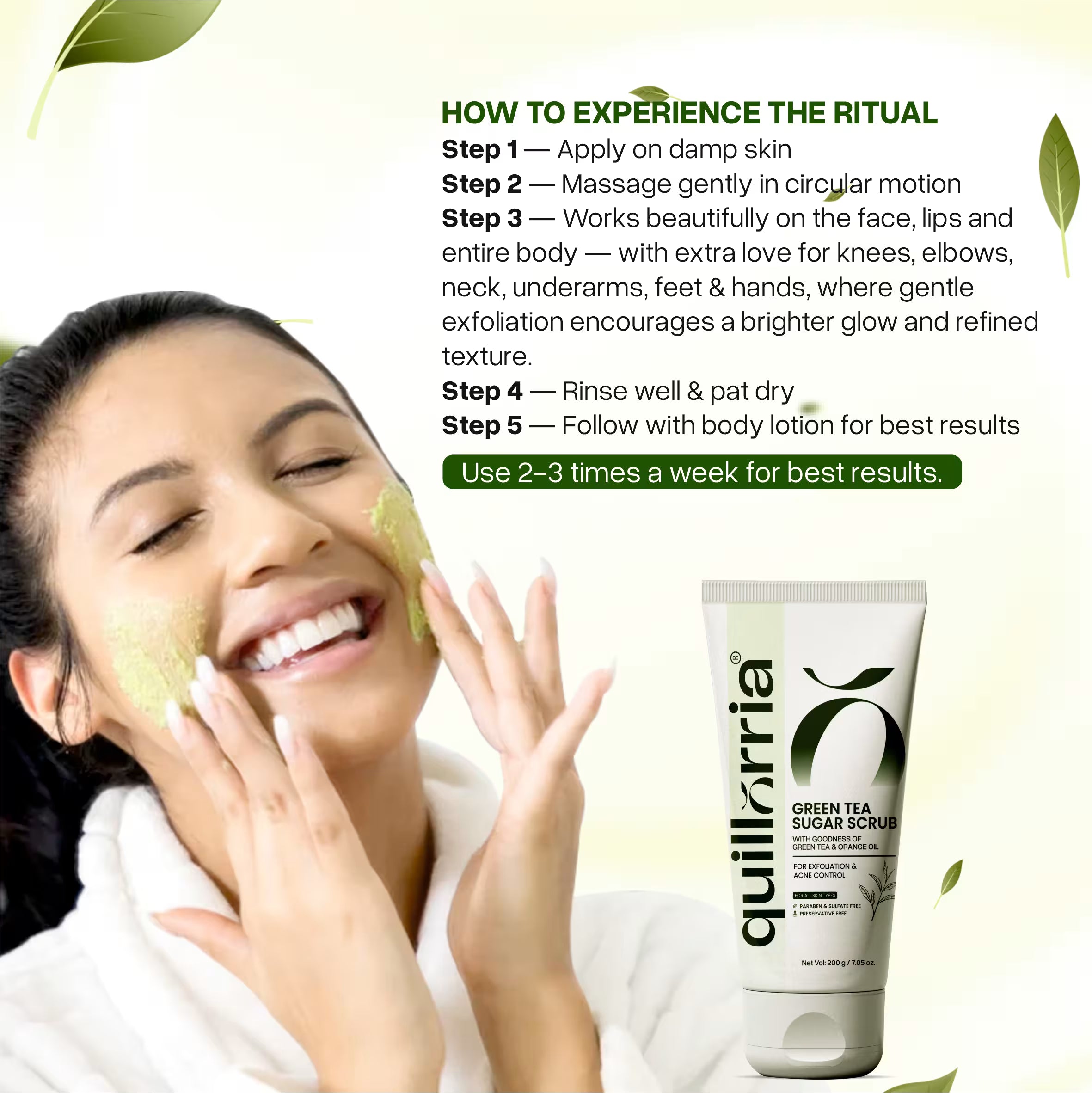 Green tea sugar scrub