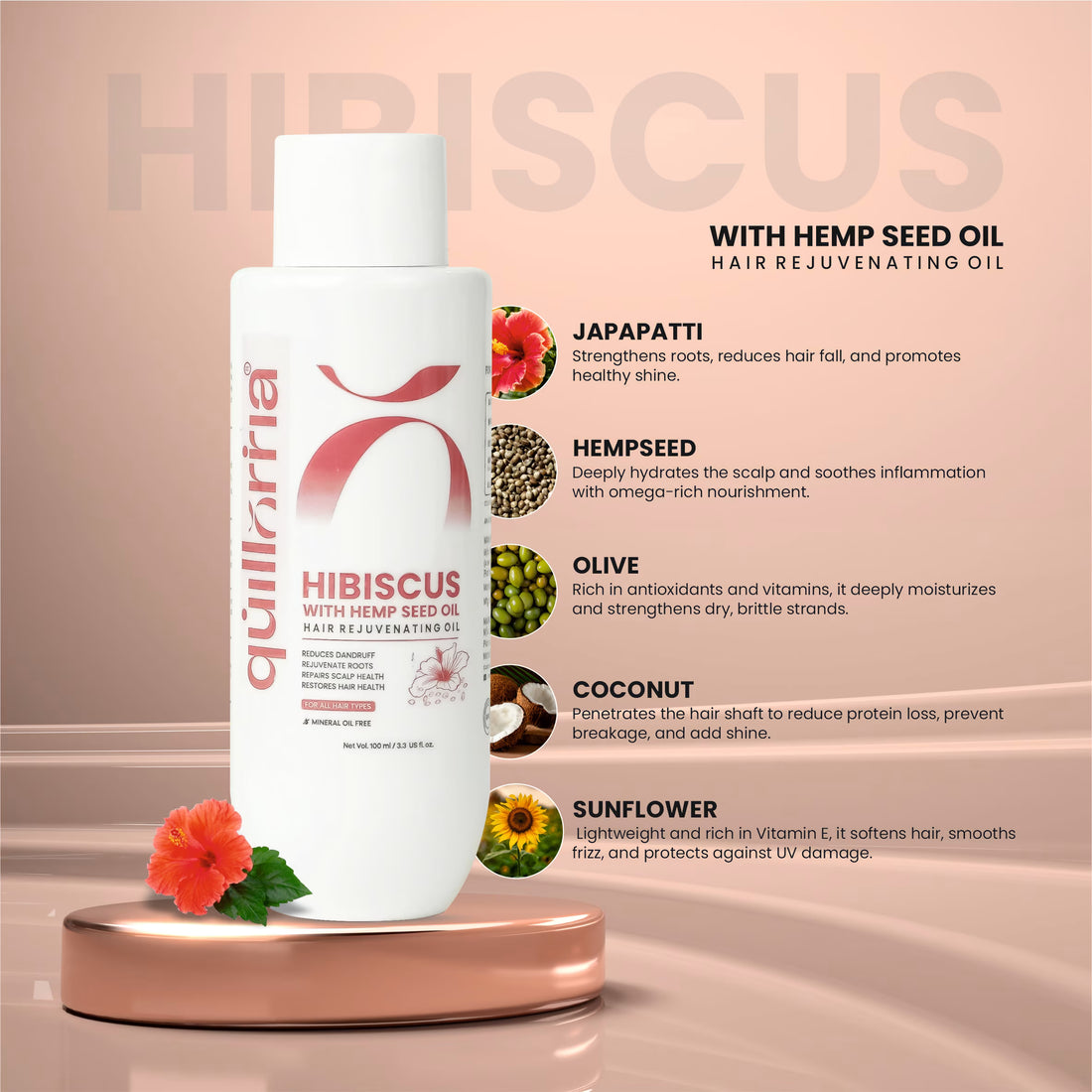 Hibiscus with Hemp Seed Oil Hair Rejuvenating Oil